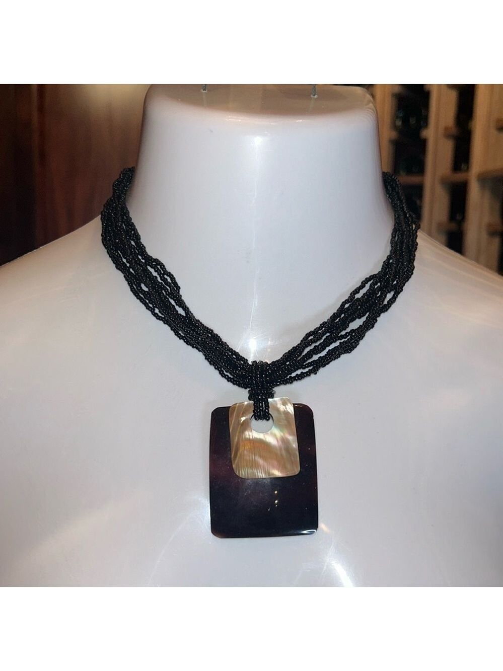 Black Beaded Choker Necklace